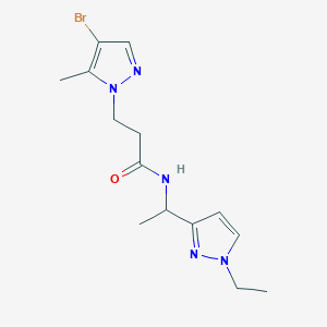 3-(4-bromo-5-methyl-1H-pyrazol-1-yl)-N-[1-(1-ethyl-1H-pyrazol-3-yl)ethyl]propanamide