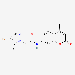 2-(4-bromo-5-methyl-1H-pyrazol-1-yl)-N-(4-methyl-2-oxo-2H-chromen-7-yl)propanamide