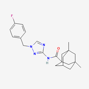 molecular formula C22H27FN4O B4364009 N-[1-(4-fluorobenzyl)-1H-1,2,4-triazol-3-yl]-3,5-dimethyl-1-adamantanecarboxamide 