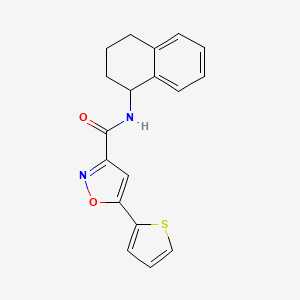 molecular formula C18H16N2O2S B4364013 N-(1,2,3,4-tetrahydro-1-naphthalenyl)-5-(2-thienyl)-3-isoxazolecarboxamide 