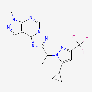 2-{1-[5-cyclopropyl-3-(trifluoromethyl)-1H-pyrazol-1-yl]ethyl}-7-methyl-7H-pyrazolo[4,3-e][1,2,4]triazolo[1,5-c]pyrimidine