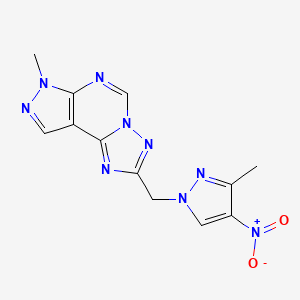 7-methyl-2-[(3-methyl-4-nitro-1H-pyrazol-1-yl)methyl]-7H-pyrazolo[4,3-e][1,2,4]triazolo[1,5-c]pyrimidine