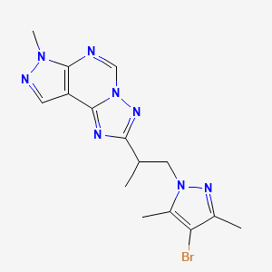 molecular formula C15H17BrN8 B4364048 2-[2-(4-bromo-3,5-dimethyl-1H-pyrazol-1-yl)-1-methylethyl]-7-methyl-7H-pyrazolo[4,3-e][1,2,4]triazolo[1,5-c]pyrimidine 