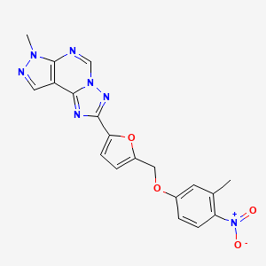 molecular formula C19H15N7O4 B4364051 3-METHYL-4-NITROPHENYL {[5-(7-METHYL-7H-PYRAZOLO[4,3-E][1,2,4]TRIAZOLO[1,5-C]PYRIMIDIN-2-YL)-2-FURYL]METHYL} ETHER 