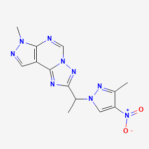 7-methyl-2-[1-(3-methyl-4-nitro-1H-pyrazol-1-yl)ethyl]-7H-pyrazolo[4,3-e][1,2,4]triazolo[1,5-c]pyrimidine