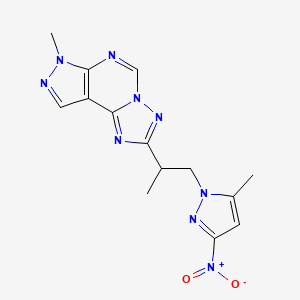 7-methyl-2-[1-methyl-2-(5-methyl-3-nitro-1H-pyrazol-1-yl)ethyl]-7H-pyrazolo[4,3-e][1,2,4]triazolo[1,5-c]pyrimidine