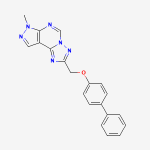 molecular formula C20H16N6O B4364103 2-[(biphenyl-4-yloxy)methyl]-7-methyl-7H-pyrazolo[4,3-e][1,2,4]triazolo[1,5-c]pyrimidine 