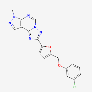 2-{5-[(3-chlorophenoxy)methyl]-2-furyl}-7-methyl-7H-pyrazolo[4,3-e][1,2,4]triazolo[1,5-c]pyrimidine