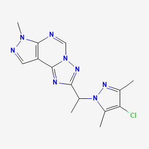 2-[1-(4-chloro-3,5-dimethyl-1H-pyrazol-1-yl)ethyl]-7-methyl-7H-pyrazolo[4,3-e][1,2,4]triazolo[1,5-c]pyrimidine