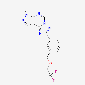 molecular formula C16H13F3N6O B4364134 3-(7-METHYL-7H-PYRAZOLO[4,3-E][1,2,4]TRIAZOLO[1,5-C]PYRIMIDIN-2-YL)BENZYL (2,2,2-TRIFLUOROETHYL) ETHER 