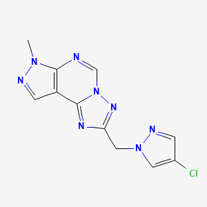 2-[(4-chloro-1H-pyrazol-1-yl)methyl]-7-methyl-7H-pyrazolo[4,3-e][1,2,4]triazolo[1,5-c]pyrimidine