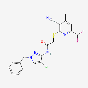 N-(1-benzyl-4-chloro-1H-pyrazol-3-yl)-2-{[3-cyano-6-(difluoromethyl)-4-methyl-2-pyridinyl]thio}acetamide