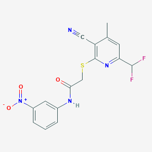 2-{[3-CYANO-6-(DIFLUOROMETHYL)-4-METHYL-2-PYRIDYL]SULFANYL}-N-(3-NITROPHENYL)ACETAMIDE