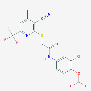 N-[3-chloro-4-(difluoromethoxy)phenyl]-2-{[3-cyano-4-methyl-6-(trifluoromethyl)-2-pyridinyl]thio}acetamide