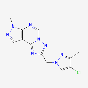 2-[(4-chloro-3-methyl-1H-pyrazol-1-yl)methyl]-7-methyl-7H-pyrazolo[4,3-e][1,2,4]triazolo[1,5-c]pyrimidine