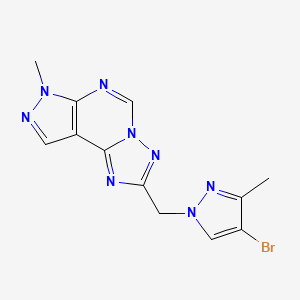 2-[(4-bromo-3-methyl-1H-pyrazol-1-yl)methyl]-7-methyl-7H-pyrazolo[4,3-e][1,2,4]triazolo[1,5-c]pyrimidine