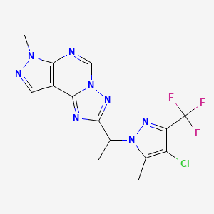 2-{1-[4-chloro-5-methyl-3-(trifluoromethyl)-1H-pyrazol-1-yl]ethyl}-7-methyl-7H-pyrazolo[4,3-e][1,2,4]triazolo[1,5-c]pyrimidine