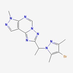 2-[1-(4-bromo-3,5-dimethyl-1H-pyrazol-1-yl)ethyl]-7-methyl-7H-pyrazolo[4,3-e][1,2,4]triazolo[1,5-c]pyrimidine