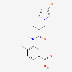 3-{[3-(4-bromo-1H-pyrazol-1-yl)-2-methylpropanoyl]amino}-4-methylbenzoic acid