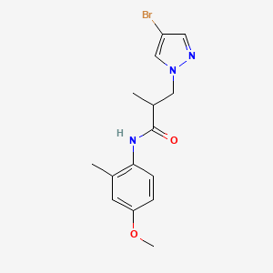 3-(4-bromo-1H-pyrazol-1-yl)-N-(4-methoxy-2-methylphenyl)-2-methylpropanamide