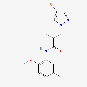 3-(4-bromo-1H-pyrazol-1-yl)-N-(2-methoxy-5-methylphenyl)-2-methylpropanamide