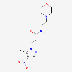 molecular formula C13H21N5O4 B4364301 3-(5-methyl-4-nitro-1H-pyrazol-1-yl)-N-[2-(4-morpholinyl)ethyl]propanamide 