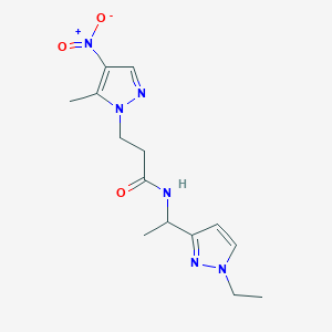 N-[1-(1-ethyl-1H-pyrazol-3-yl)ethyl]-3-(5-methyl-4-nitro-1H-pyrazol-1-yl)propanamide