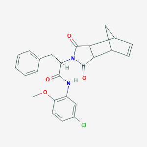 N-(5-chloro-2-methoxyphenyl)-2-(1,3-dioxo-1,3,3a,4,7,7a-hexahydro-2H-4,7-methanoisoindol-2-yl)-3-phenylpropanamide