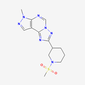 molecular formula C13H17N7O2S B4364327 7-methyl-2-[1-(methylsulfonyl)-3-piperidinyl]-7H-pyrazolo[4,3-e][1,2,4]triazolo[1,5-c]pyrimidine 