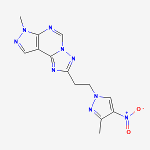 7-methyl-2-[2-(3-methyl-4-nitro-1H-pyrazol-1-yl)ethyl]-7H-pyrazolo[4,3-e][1,2,4]triazolo[1,5-c]pyrimidine