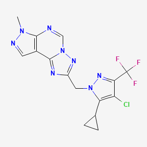 2-{[4-chloro-5-cyclopropyl-3-(trifluoromethyl)-1H-pyrazol-1-yl]methyl}-7-methyl-7H-pyrazolo[4,3-e][1,2,4]triazolo[1,5-c]pyrimidine