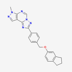 2-{4-[(2,3-dihydro-1H-inden-5-yloxy)methyl]phenyl}-7-methyl-7H-pyrazolo[4,3-e][1,2,4]triazolo[1,5-c]pyrimidine