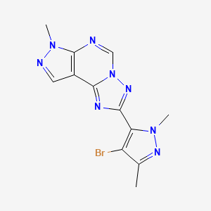 molecular formula C12H11BrN8 B4364370 2-(4-bromo-1,3-dimethyl-1H-pyrazol-5-yl)-7-methyl-7H-pyrazolo[4,3-e][1,2,4]triazolo[1,5-c]pyrimidine 