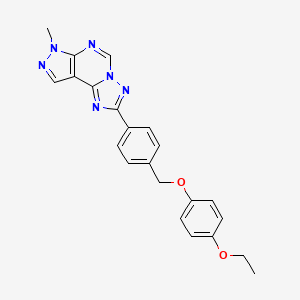 2-{4-[(4-ethoxyphenoxy)methyl]phenyl}-7-methyl-7H-pyrazolo[4,3-e][1,2,4]triazolo[1,5-c]pyrimidine