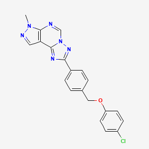 2-{4-[(4-chlorophenoxy)methyl]phenyl}-7-methyl-7H-pyrazolo[4,3-e][1,2,4]triazolo[1,5-c]pyrimidine