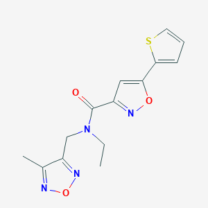 N-ethyl-N-[(4-methyl-1,2,5-oxadiazol-3-yl)methyl]-5-(2-thienyl)-3-isoxazolecarboxamide