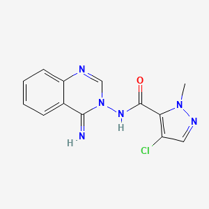 molecular formula C13H11ClN6O B4364412 4-chloro-N-(4-imino-3(4H)-quinazolinyl)-1-methyl-1H-pyrazole-5-carboxamide 