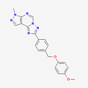 2-{4-[(4-methoxyphenoxy)methyl]phenyl}-7-methyl-7H-pyrazolo[4,3-e][1,2,4]triazolo[1,5-c]pyrimidine