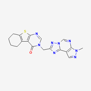 3-[(7-methyl-7H-pyrazolo[4,3-e][1,2,4]triazolo[1,5-c]pyrimidin-2-yl)methyl]-5,6,7,8-tetrahydro[1]benzothieno[2,3-d]pyrimidin-4(3H)-one