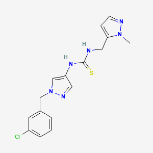 molecular formula C16H17ClN6S B4364499 N-[1-(3-chlorobenzyl)-1H-pyrazol-4-yl]-N'-[(1-methyl-1H-pyrazol-5-yl)methyl]thiourea 