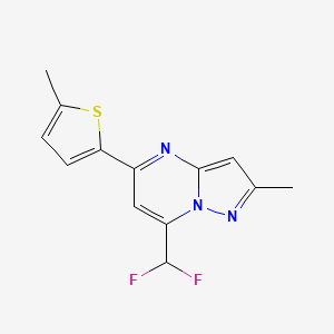 molecular formula C13H11F2N3S B4364522 7-(difluoromethyl)-2-methyl-5-(5-methyl-2-thienyl)pyrazolo[1,5-a]pyrimidine 