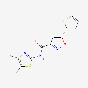 molecular formula C13H11N3O2S2 B4364561 N-(4,5-dimethyl-1,3-thiazol-2-yl)-5-(2-thienyl)-3-isoxazolecarboxamide 