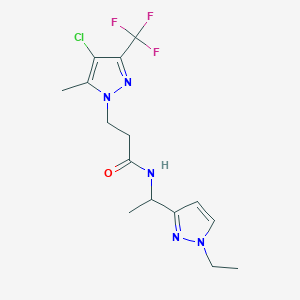 3-[4-chloro-5-methyl-3-(trifluoromethyl)-1H-pyrazol-1-yl]-N-[1-(1-ethyl-1H-pyrazol-3-yl)ethyl]propanamide