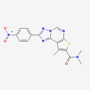 molecular formula C17H14N6O3S B4364625 N,N,9-trimethyl-2-(4-nitrophenyl)thieno[3,2-e][1,2,4]triazolo[1,5-c]pyrimidine-8-carboxamide 