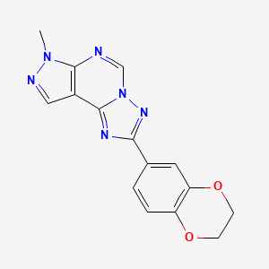 molecular formula C15H12N6O2 B4364630 2-(2,3-dihydro-1,4-benzodioxin-6-yl)-7-methyl-7H-pyrazolo[4,3-e][1,2,4]triazolo[1,5-c]pyrimidine 