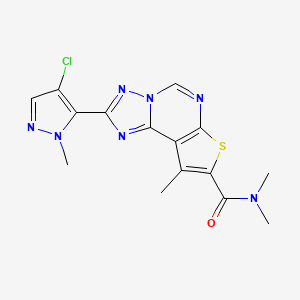 2-(4-chloro-1-methyl-1H-pyrazol-5-yl)-N,N,9-trimethylthieno[3,2-e][1,2,4]triazolo[1,5-c]pyrimidine-8-carboxamide