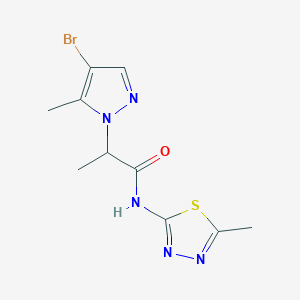 molecular formula C10H12BrN5OS B4364669 2-(4-bromo-5-methyl-1H-pyrazol-1-yl)-N-(5-methyl-1,3,4-thiadiazol-2-yl)propanamide 