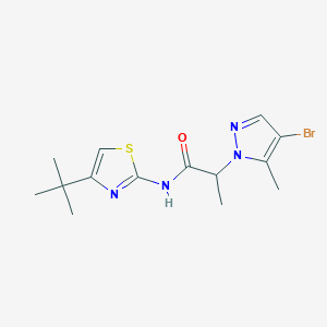 molecular formula C14H19BrN4OS B4364683 2-(4-bromo-5-methyl-1H-pyrazol-1-yl)-N-(4-tert-butyl-1,3-thiazol-2-yl)propanamide 