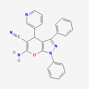 molecular formula C24H17N5O B4364697 6-amino-1,3-diphenyl-4-(3-pyridinyl)-1,4-dihydropyrano[2,3-c]pyrazole-5-carbonitrile 