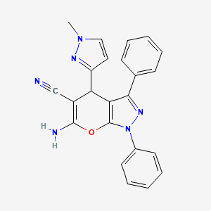 6-amino-4-(1-methyl-1H-pyrazol-3-yl)-1,3-diphenyl-1,4-dihydropyrano[2,3-c]pyrazole-5-carbonitrile